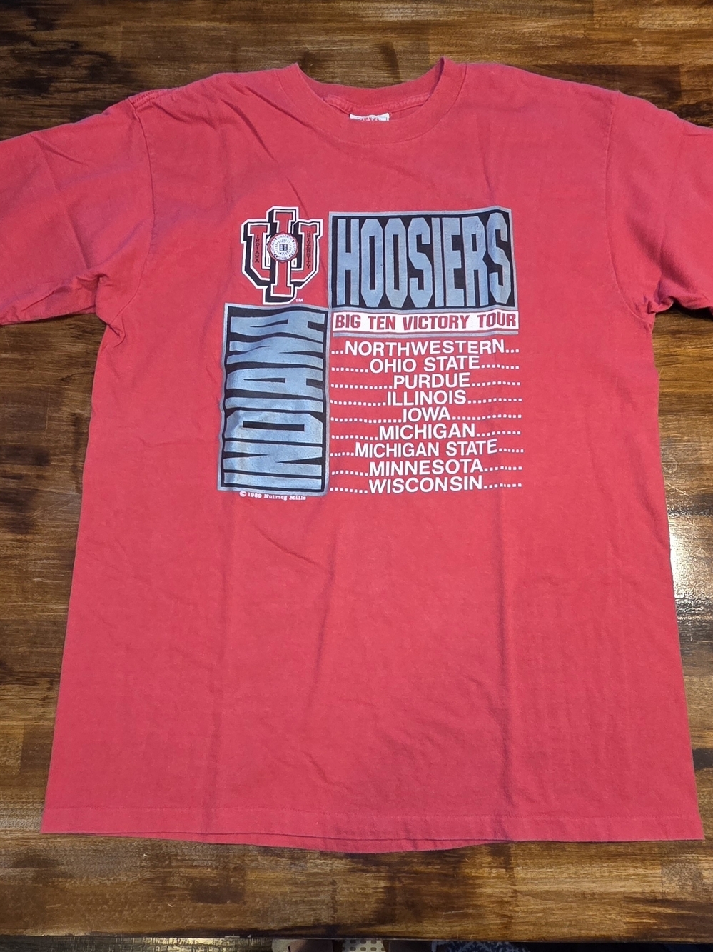 Vintage Indiana Basketball Shirt Adult XL 1989 Big Ten Champions March Madnes
